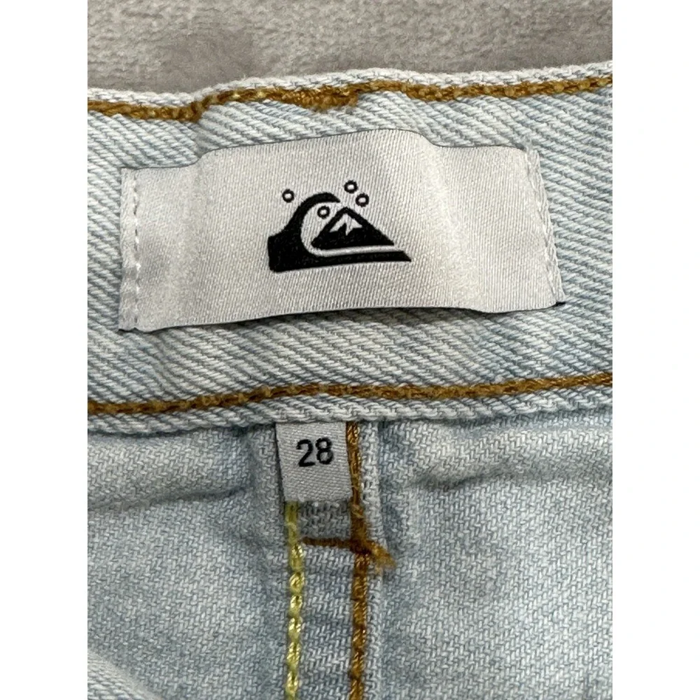 Quicksilver Shorts Women Size 28 Cut-off Denim Frayed‎ Hem Zipper Button EUC